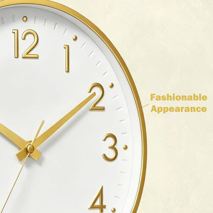 Small 8 Inch Modern Wall Clock Battery Operated Silent Non Ticking Analog