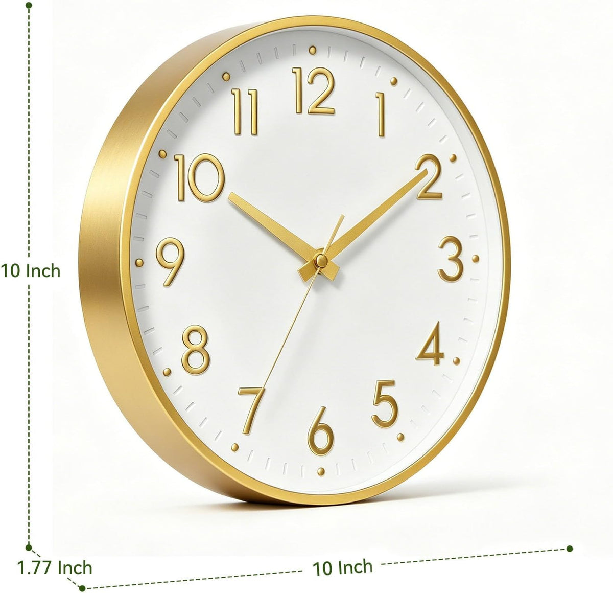 Small 8 Inch Modern Wall Clock Battery Operated Silent Non Ticking Analog