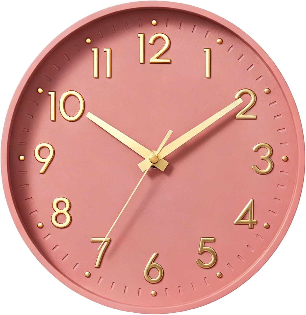 Small 8 Inch Modern Wall Clock Battery Operated Silent Non Ticking Analog