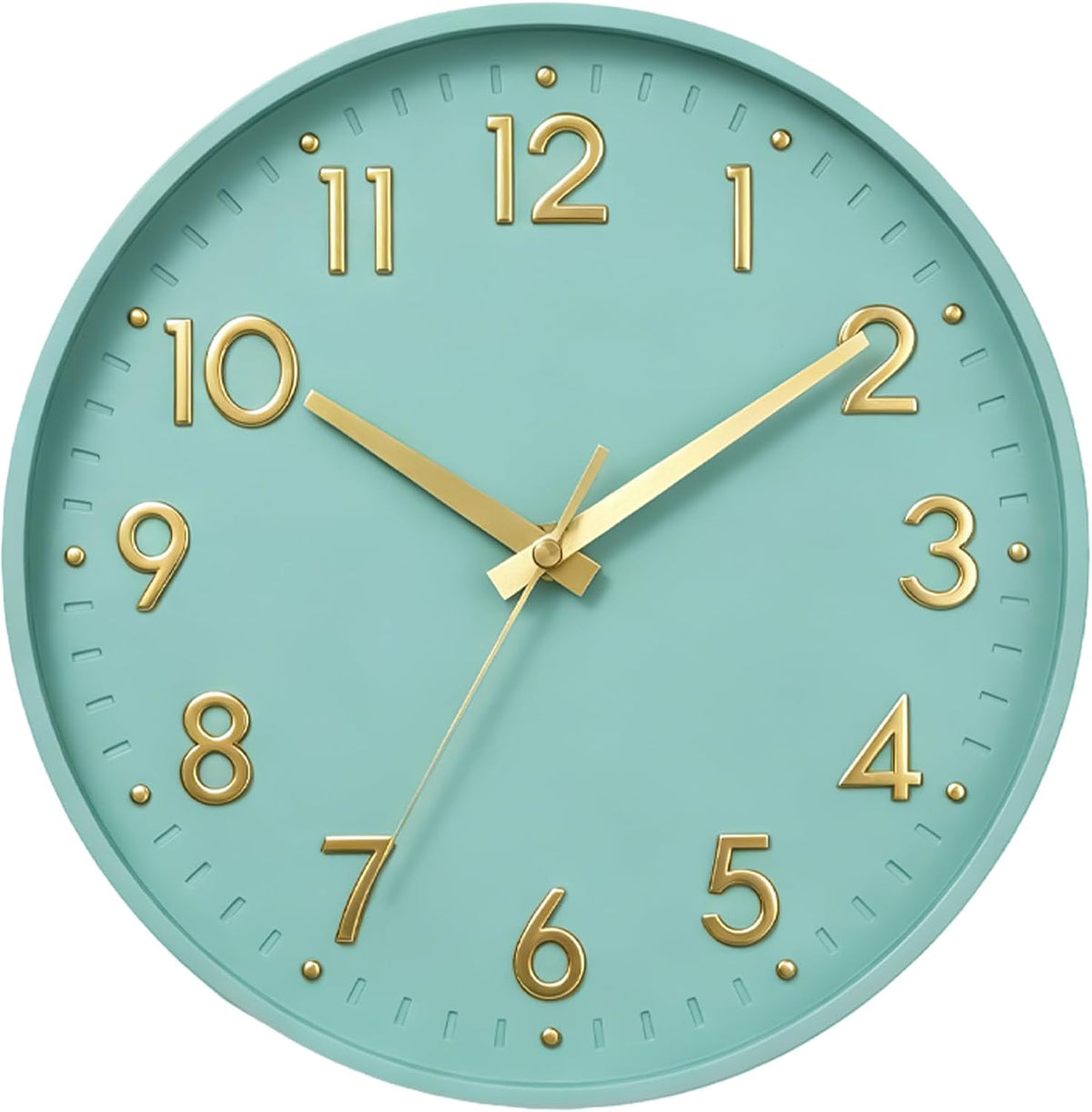 Small 8 Inch Modern Wall Clock Battery Operated Silent Non Ticking Analog
