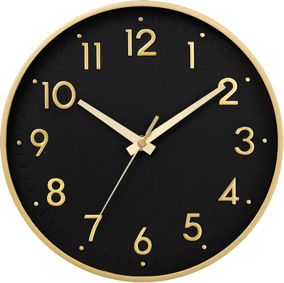 Small 8 Inch Modern Wall Clock Battery Operated Silent Non Ticking Analog