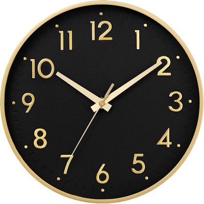 Small 8 Inch Modern Wall Clock Battery Operated Silent Non Ticking Analog