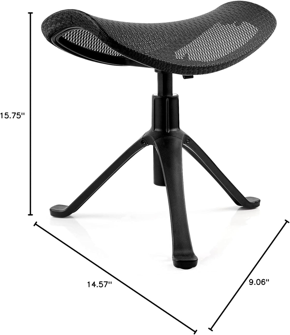 Footrest for Desk Adjustable Height 2-in-1 Function, Black