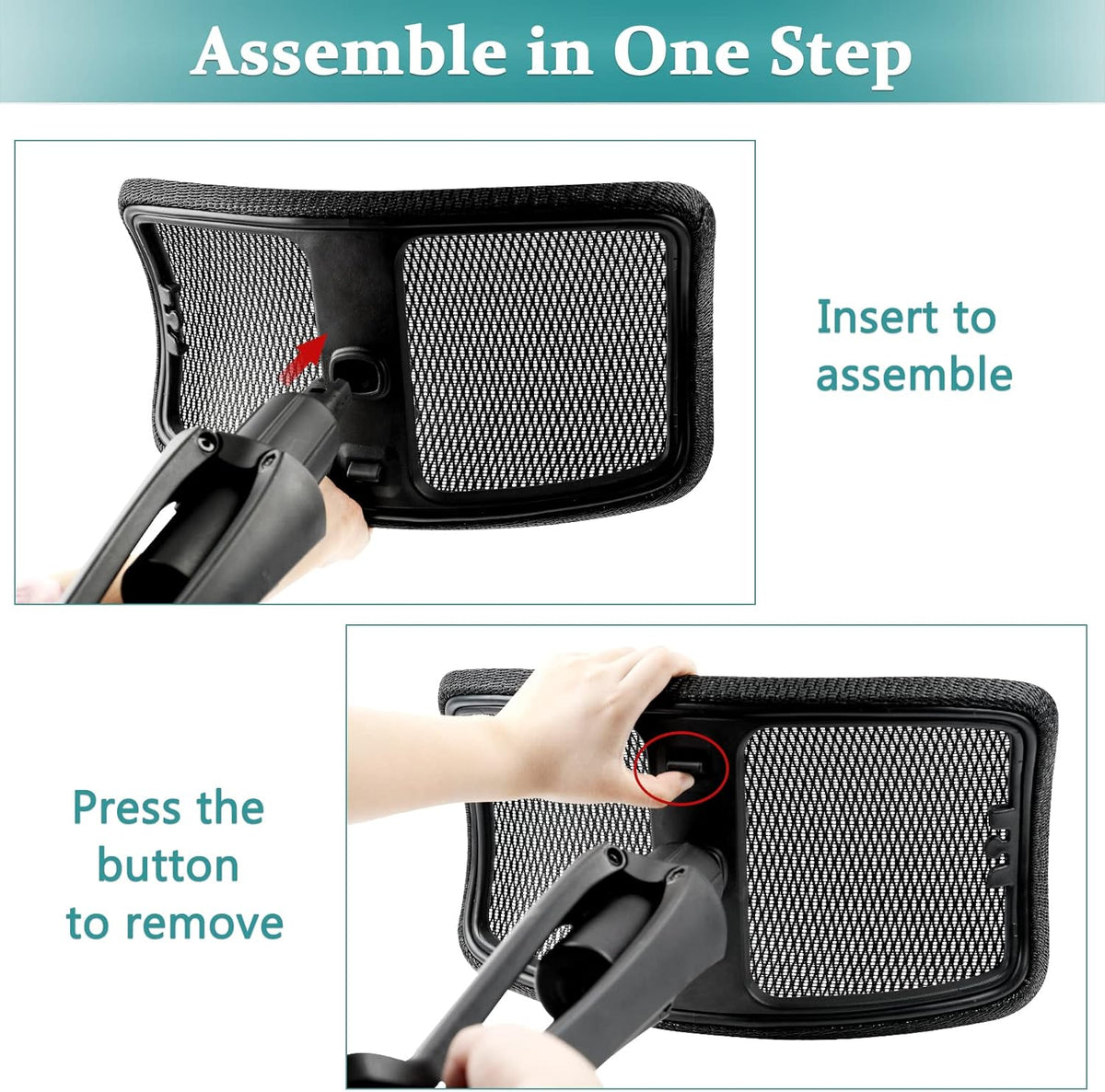 Footrest for Desk Adjustable Height 2-in-1 Function, Black