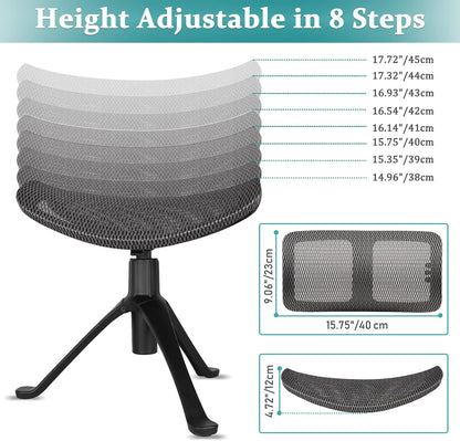 Footrest for Desk Adjustable Height 2-in-1 Function, Black