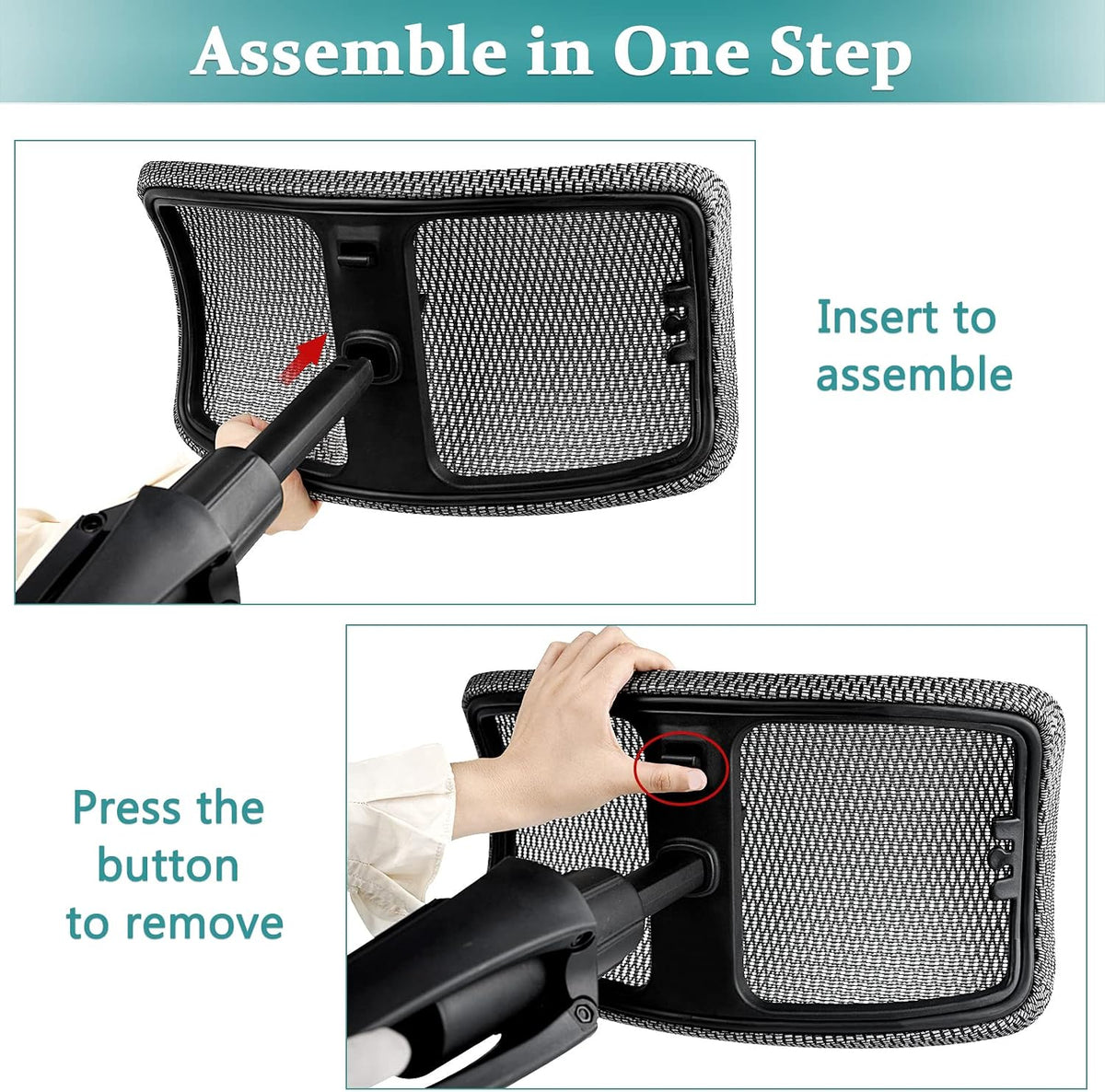 Footrest for Desk Adjustable Height 2-in-1 Function, Black