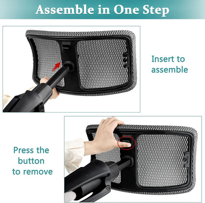 Footrest for Desk Adjustable Height 2-in-1 Function, Black