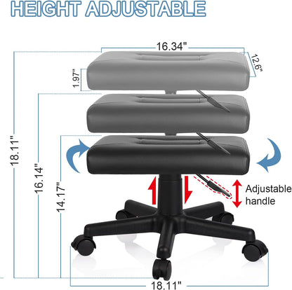 Footrest for Desk Adjustable Height 2-in-1 Function, Black