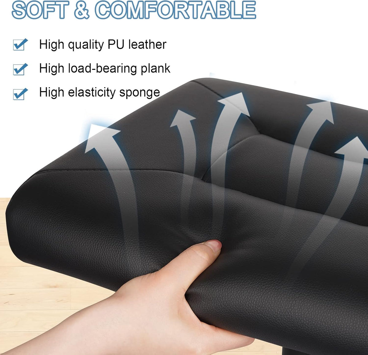 Footrest for Desk Adjustable Height 2-in-1 Function, Black
