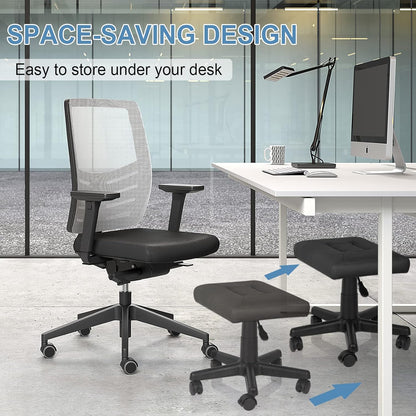 Footrest for Desk Adjustable Height 2-in-1 Function, Black