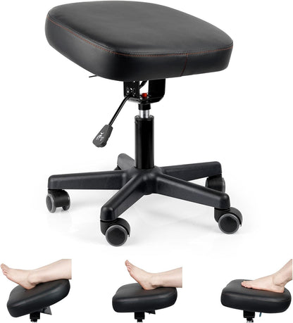 Footrest for Desk Adjustable Height 2-in-1 Function, Black