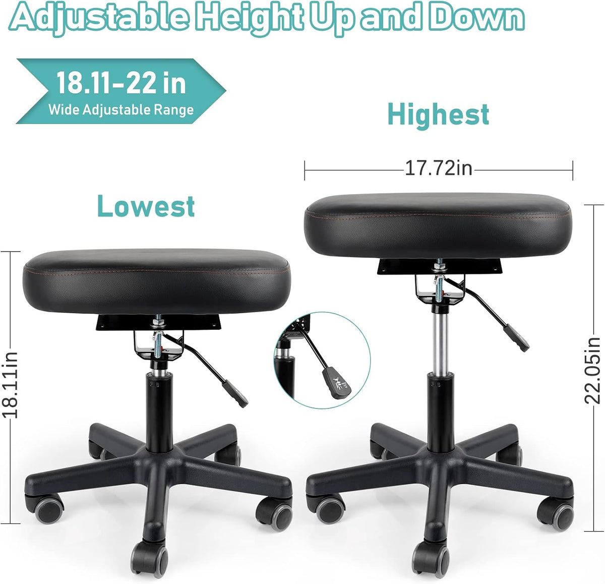 Footrest for Desk Adjustable Height 2-in-1 Function, Black