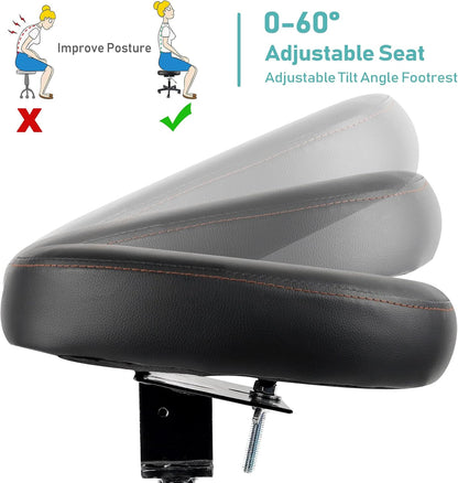 Footrest for Desk Adjustable Height 2-in-1 Function, Black