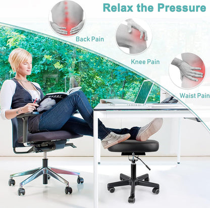 Footrest for Desk Adjustable Height 2-in-1 Function, Black
