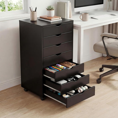 5 Drawer Mobile File Cabinet, Printer Stand with Wheels