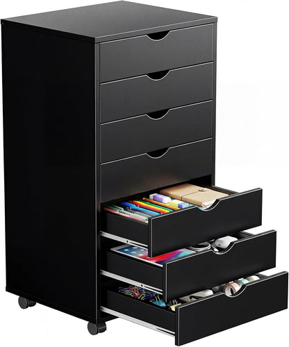 5 Drawer Mobile File Cabinet, Printer Stand with Wheels