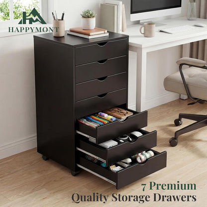 5 Drawer Mobile File Cabinet, Printer Stand with Wheels