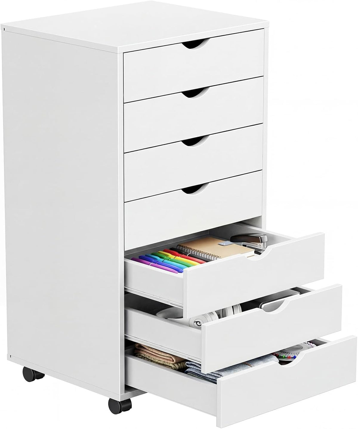 5 Drawer Mobile File Cabinet, Printer Stand with Wheels