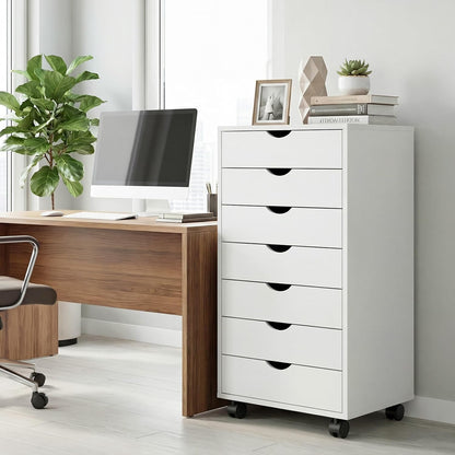 5 Drawer Mobile File Cabinet, Printer Stand with Wheels