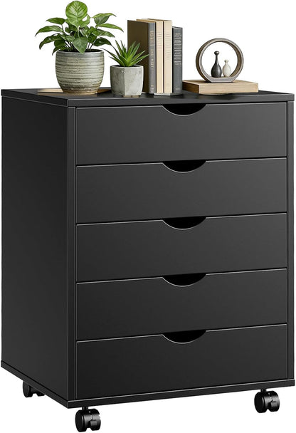 5 Drawer Mobile File Cabinet, Printer Stand with Wheels
