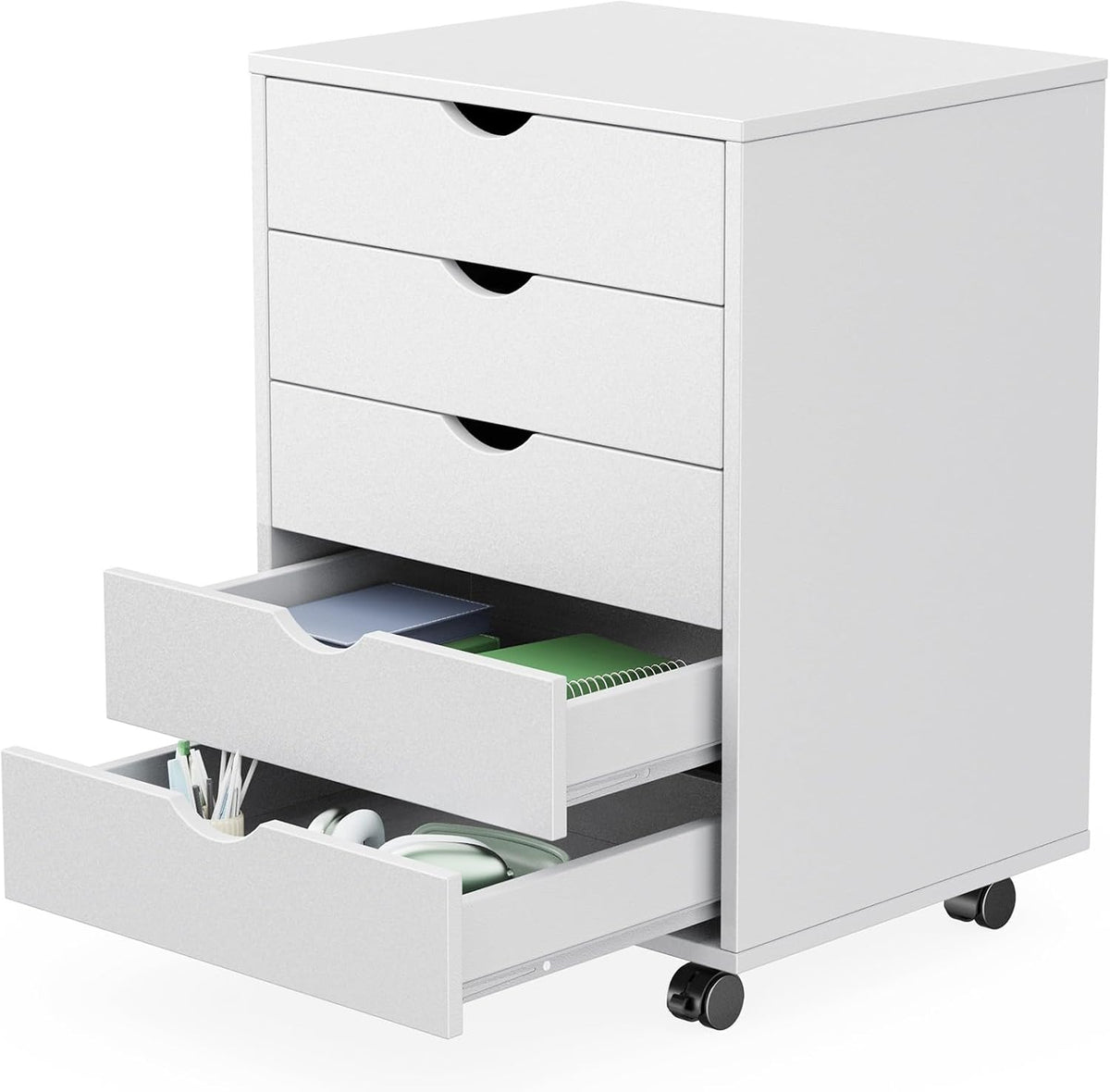 5 Drawer Mobile File Cabinet, Printer Stand with Wheels