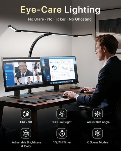 ONEMIX LED with Clamp, 42-Inch 4-Panel Light for Dual Monitors