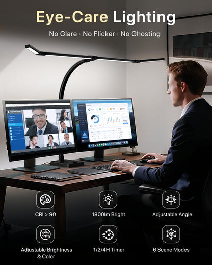 ONEMIX LED with Clamp, 42-Inch 4-Panel Light for Dual Monitors