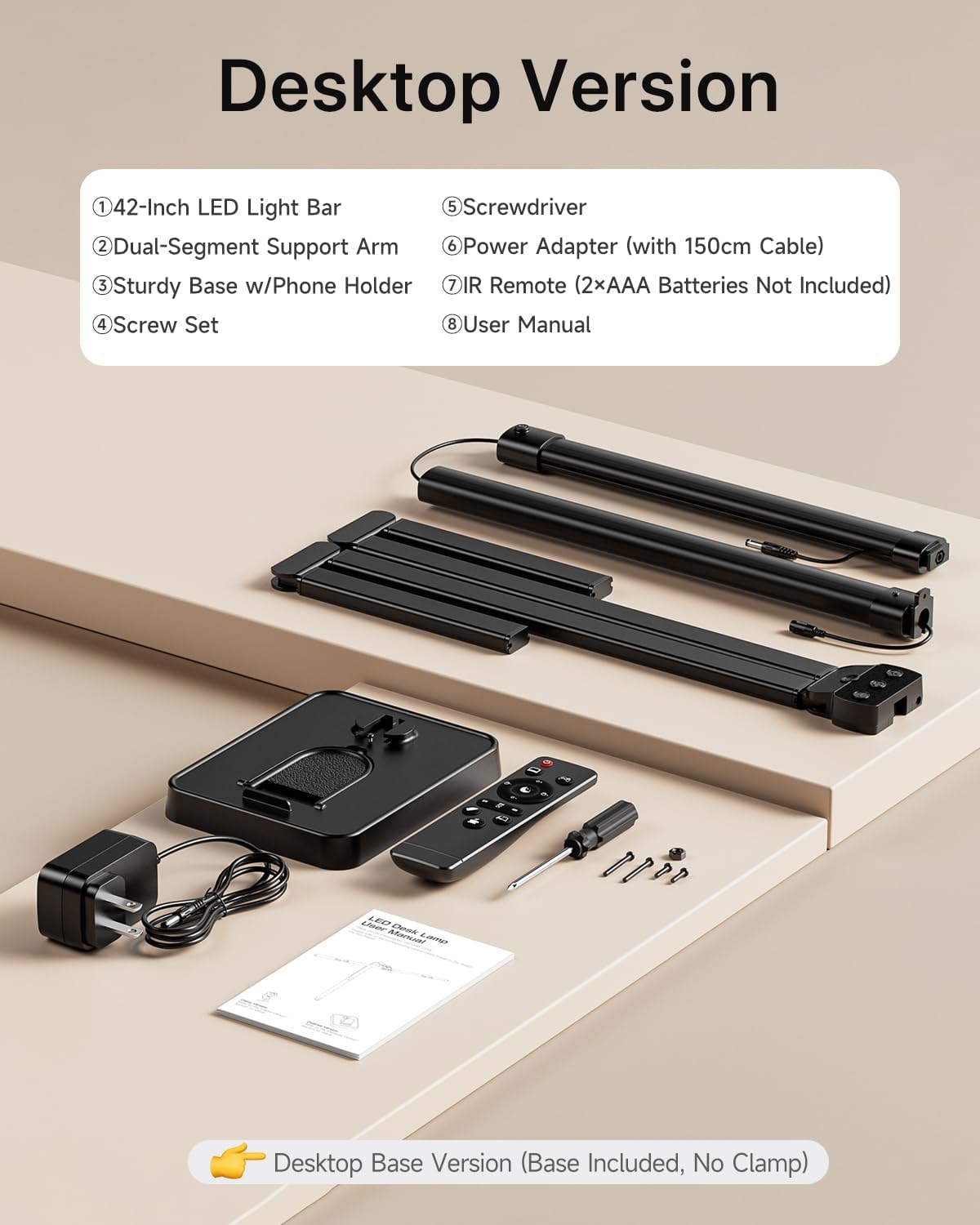 ONEMIX LED with Clamp, 42-Inch 4-Panel Light for Dual Monitors