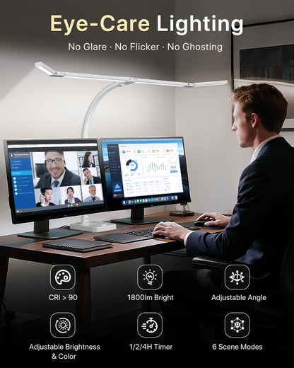 ONEMIX LED with Clamp, 42-Inch 4-Panel Light for Dual Monitors