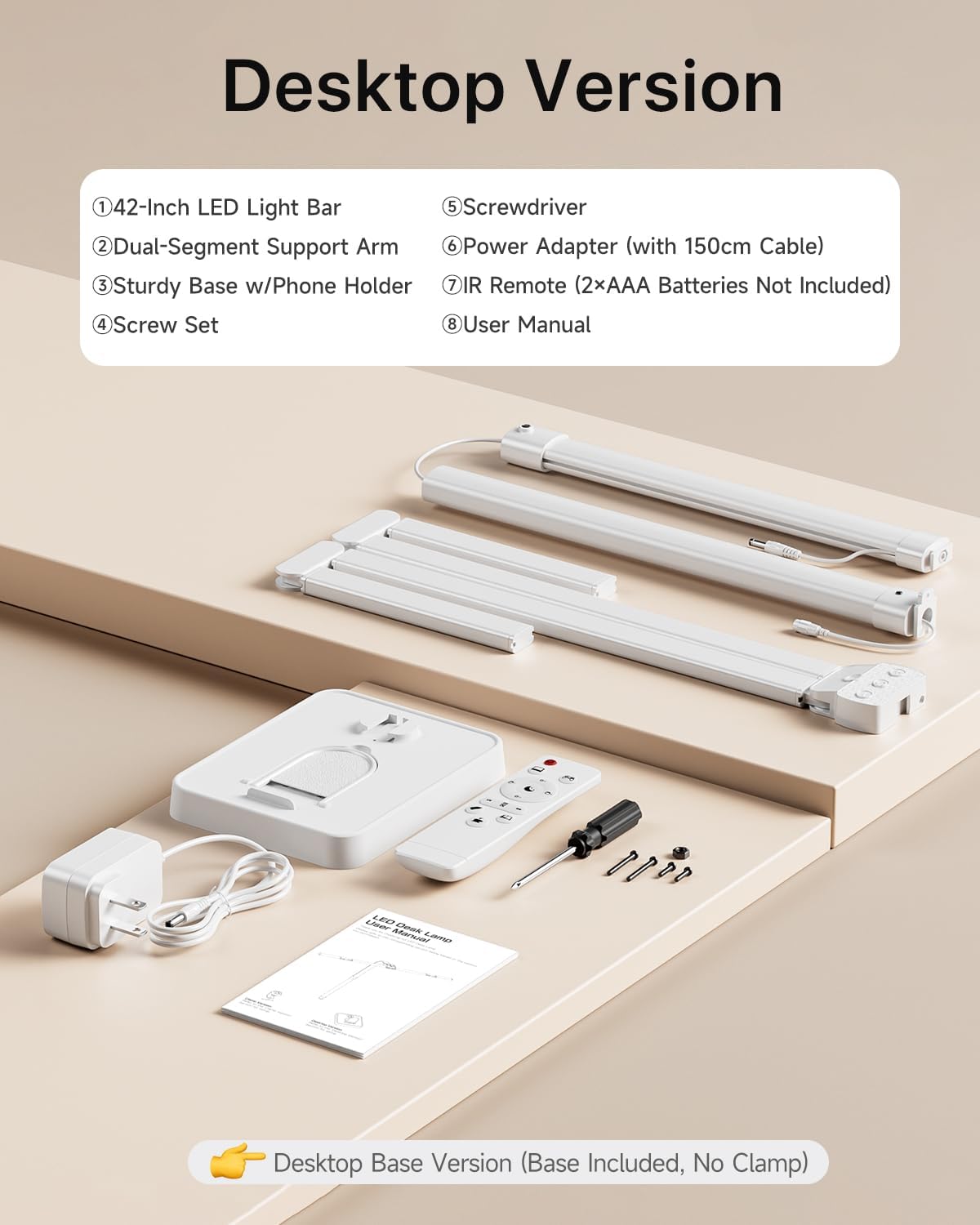ONEMIX LED with Clamp, 42-Inch 4-Panel Light for Dual Monitors