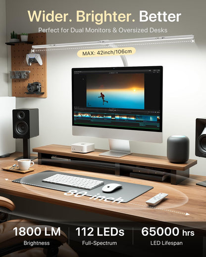 ONEMIX LED with Clamp, 42-Inch 4-Panel Light for Dual Monitors