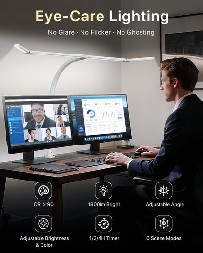 ONEMIX LED with Clamp, 42-Inch 4-Panel Light for Dual Monitors