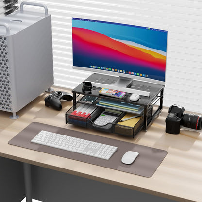 Computer Monitor Stand Riser with Drawer