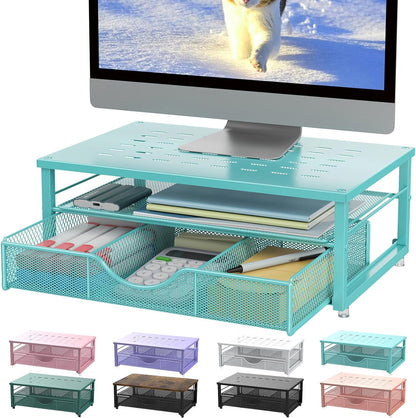 Computer Monitor Stand Riser with Drawer