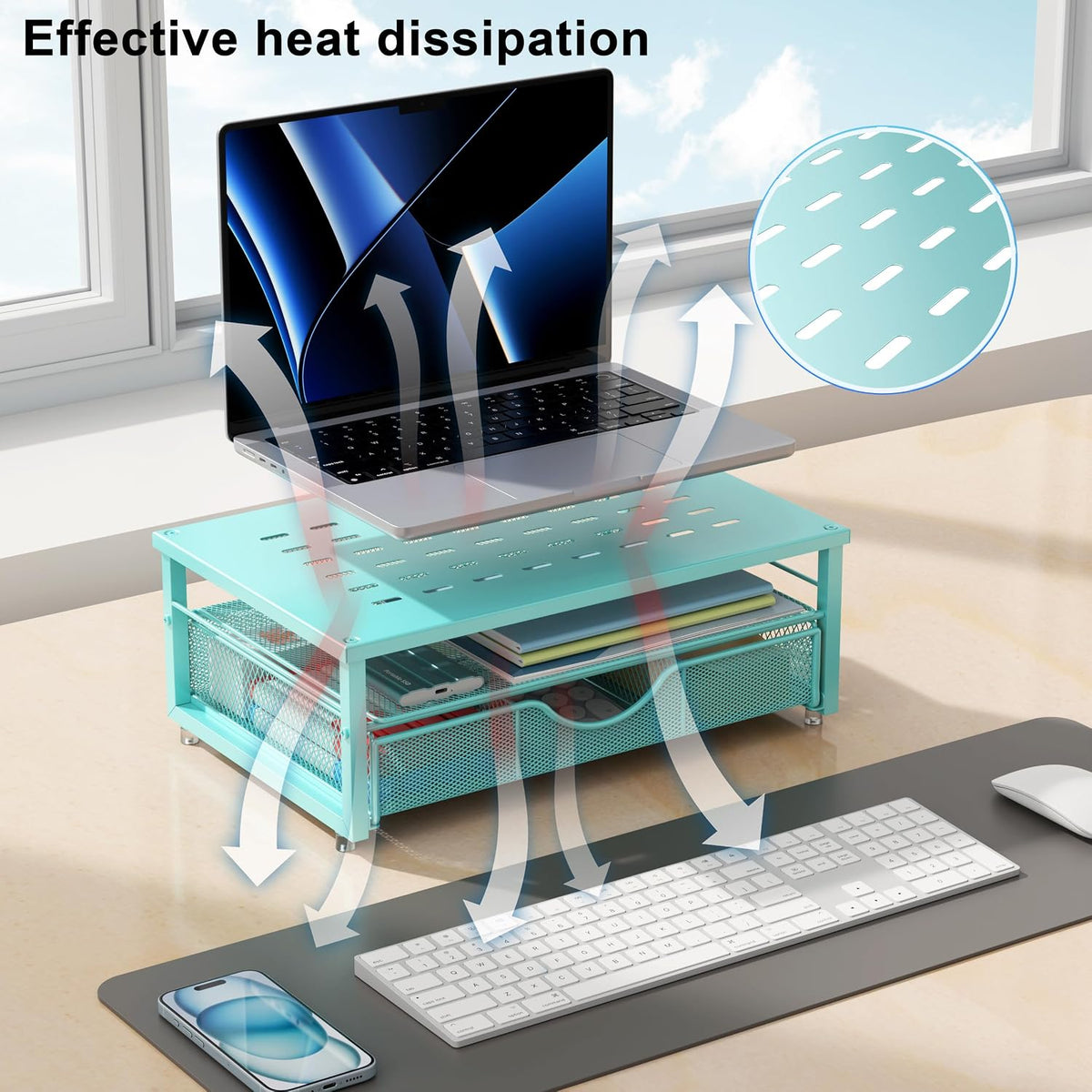 Computer Monitor Stand Riser with Drawer