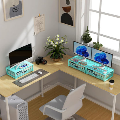 Computer Monitor Stand Riser with Drawer