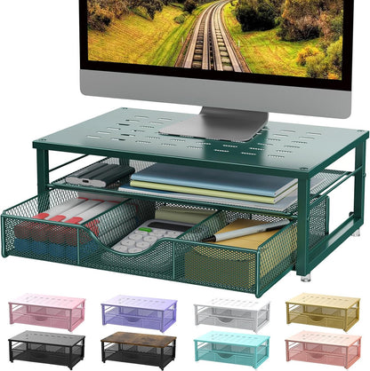 Computer Monitor Stand Riser with Drawer