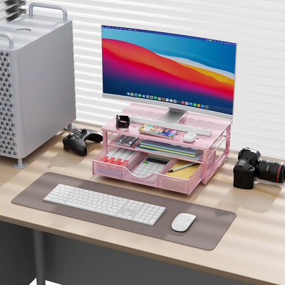 Computer Monitor Stand Riser with Drawer