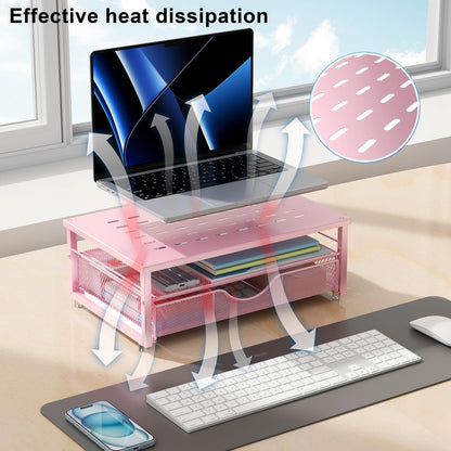 Computer Monitor Stand Riser with Drawer