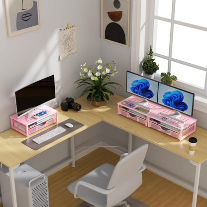 Computer Monitor Stand Riser with Drawer
