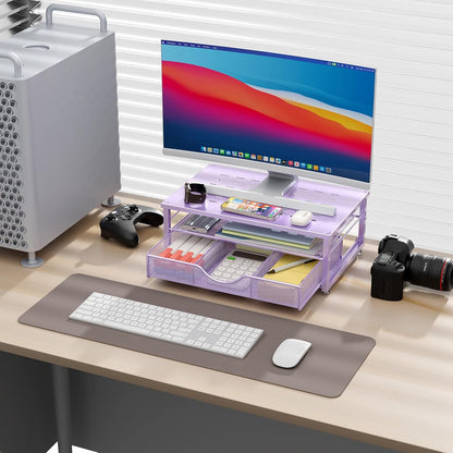 Computer Monitor Stand Riser with Drawer