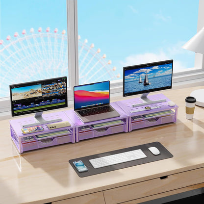 Computer Monitor Stand Riser with Drawer