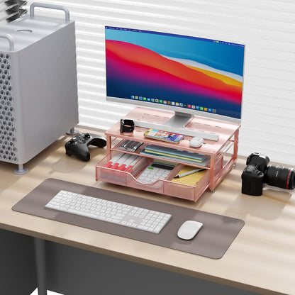 Computer Monitor Stand Riser with Drawer