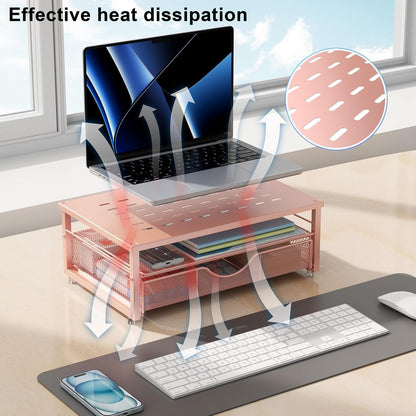 Computer Monitor Stand Riser with Drawer