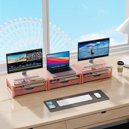 Computer Monitor Stand Riser with Drawer