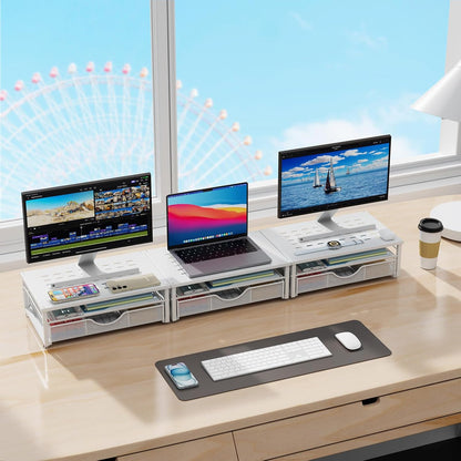 Computer Monitor Stand Riser with Drawer