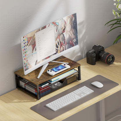 Computer Monitor Stand Riser with Drawer