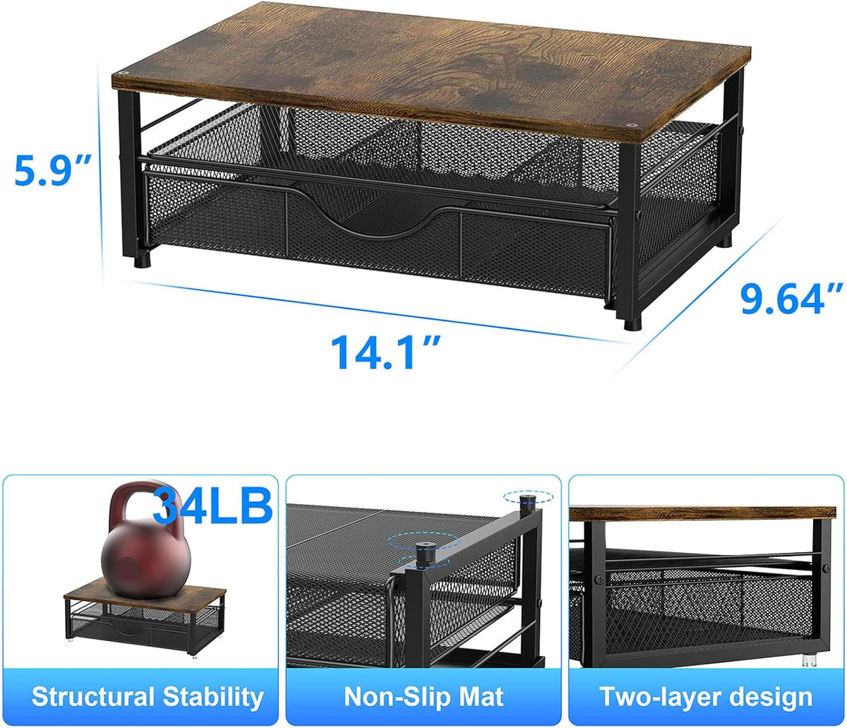 Computer Monitor Stand Riser with Drawer