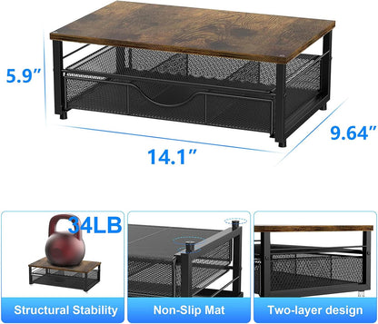 Computer Monitor Stand Riser with Drawer