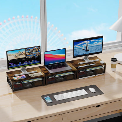 Computer Monitor Stand Riser with Drawer